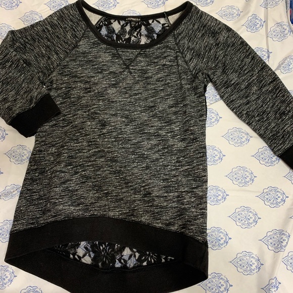 Express Sweaters - Express Lace Back Crew Neck